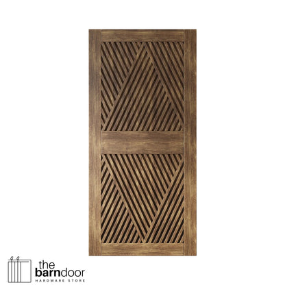 Pine Wood Barn Door DIY Kit - Diamond Pattern Sliding Door with Pre-Drilled Holes