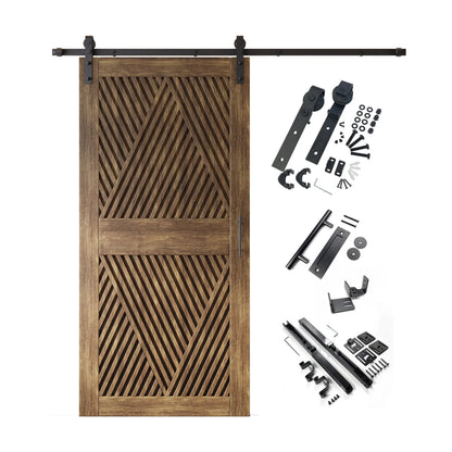 Barn Door Kit Diamond Pattern - Matte Black Hardware with 8 Custom Color Finishes