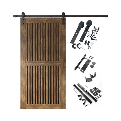 Vertical Slat Barn Door Kit - Black Hardware with DIY Unassembled System & Custom Finishes