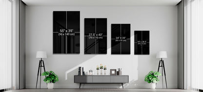 Four Neon Jellyfish Deep Sea Glow Glass Wall Art