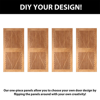 Double Barn Door Kit - Diamond Pattern with Matte Black Hardware & 8 Color Finishes