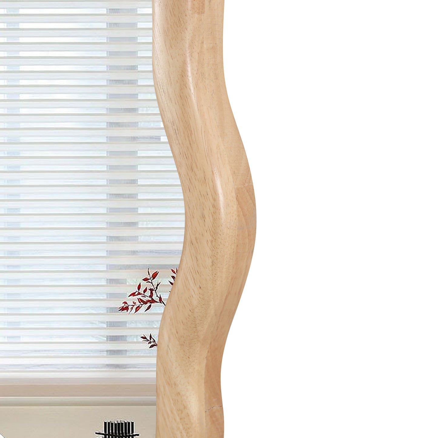 Wavy Wood Mirror - Natural Solid Wood Frame Wall Mirror
