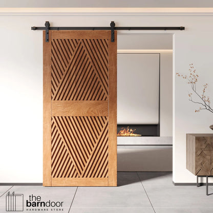 Barn Door Kit Diamond Pattern - Matte Black Hardware with 8 Custom Color Finishes