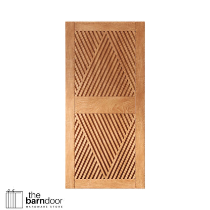Pine Wood Barn Door DIY Kit - Diamond Pattern Sliding Door with Pre-Drilled Holes