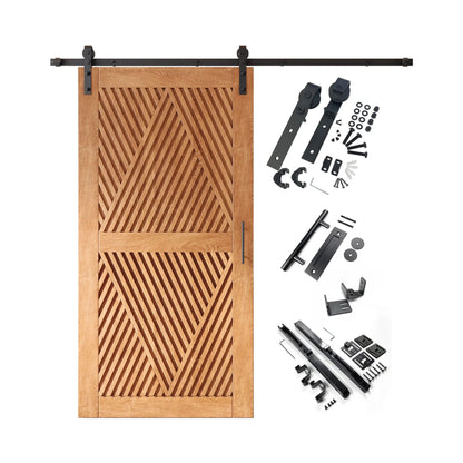 Barn Door Kit Diamond Pattern - Matte Black Hardware with 8 Custom Color Finishes