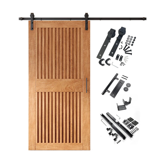 Vertical Slat Barn Door Kit - Black Hardware with DIY Unassembled System & Custom Finishes