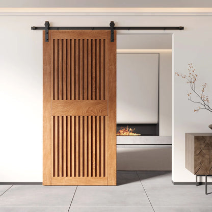 Vertical Slat Barn Door Kit - Black Hardware with DIY Unassembled System & Custom Finishes