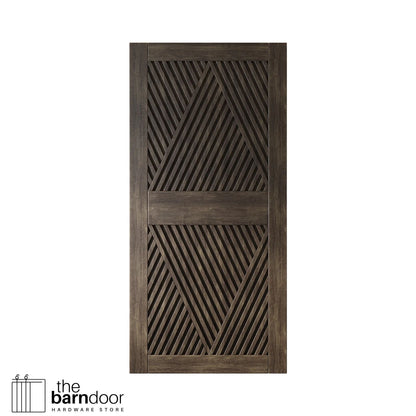 Pine Wood Barn Door DIY Kit - Diamond Pattern Sliding Door with Pre-Drilled Holes