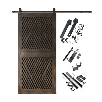 Barn Door Kit Diamond Pattern - Matte Black Hardware with 8 Custom Color Finishes