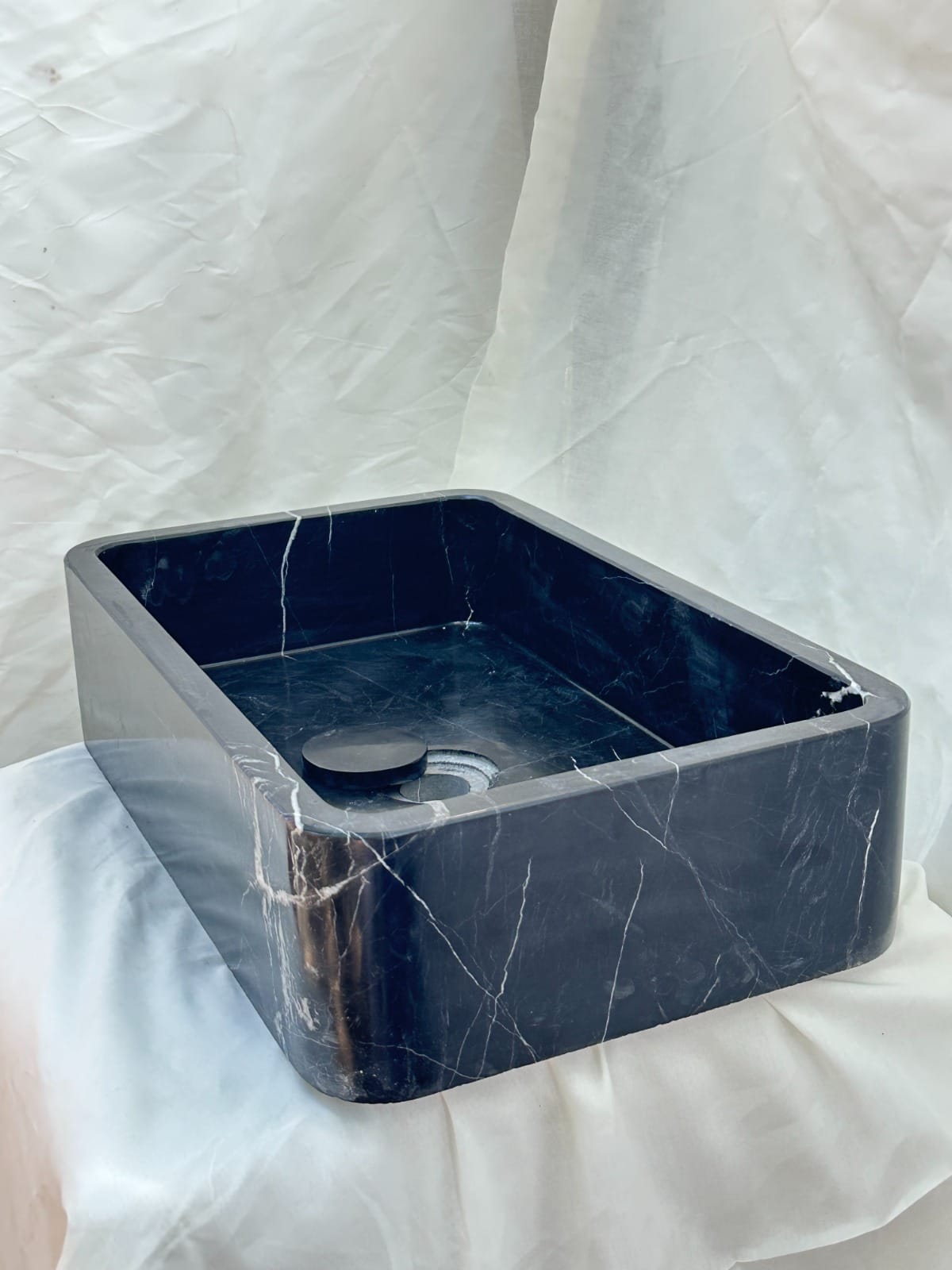 Marble Sink – Black Stone Vessel Sink for Bathroom | Toros Black Rectangular Natural Marble Basin
