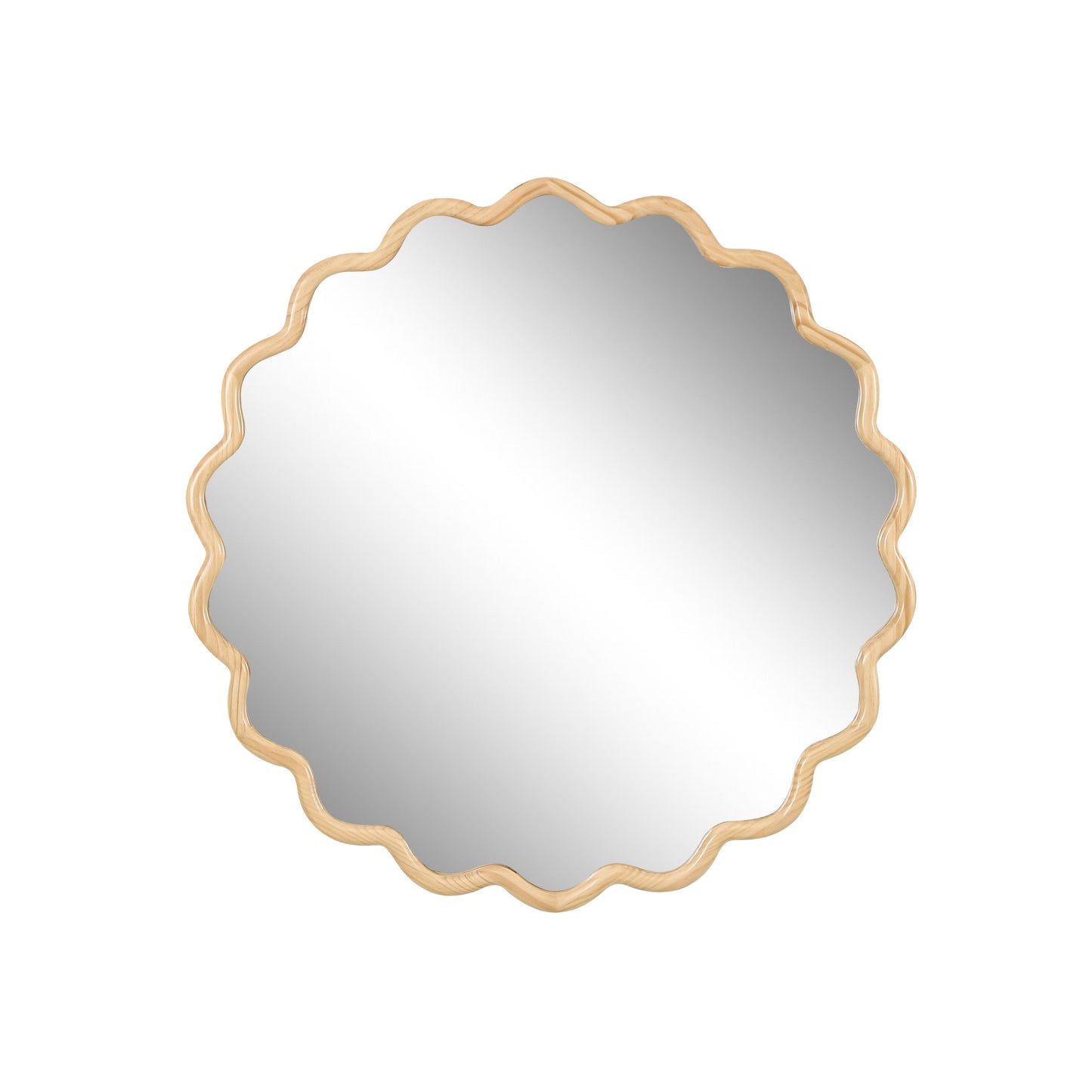 Wavy Wood Mirror - Natural Solid Wood Frame Wall Mirror