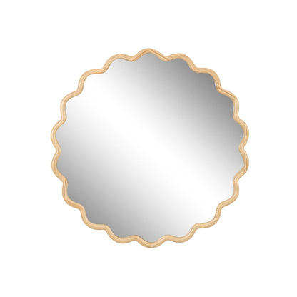 Wavy Wood Mirror - Natural Solid Wood Frame Wall Mirror