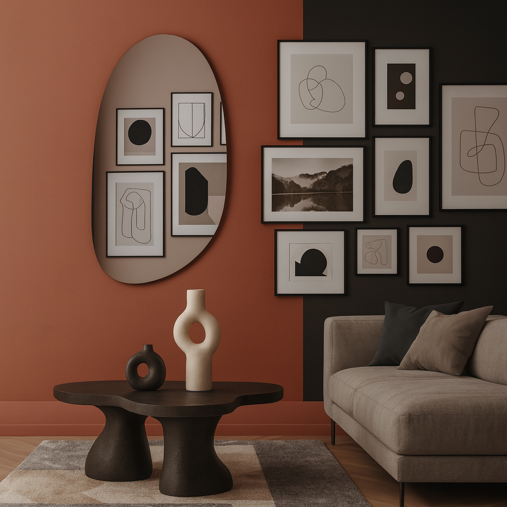 Modern Irregular Wall Mirror – Frameless Asymmetrical Mirror for Living Room or Bathroom