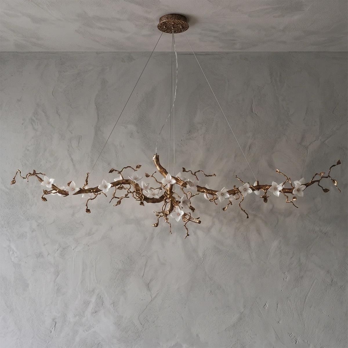 Handcrafted Sculptural Floral Branch Chandelier