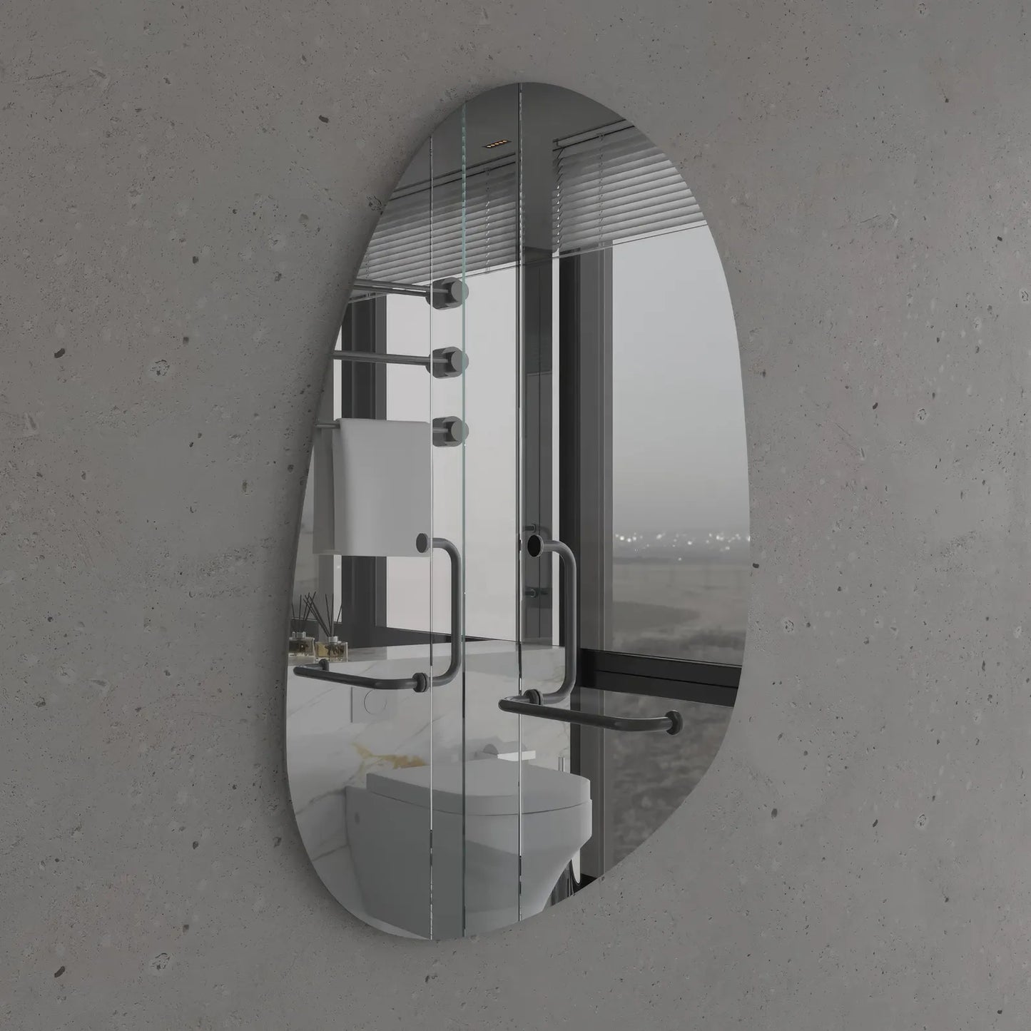 Modern Irregular Wall Mirror – Frameless Asymmetrical Mirror for Living Room or Bathroom