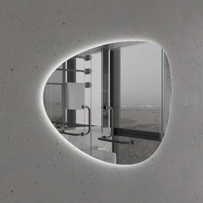 LED Wall Mirror Irregular Shape – Modern Asymmetrical Backlit Mirror for Bathroom or Living Room