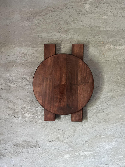 Wood Wall Sconce, Modern LED Accent Light, Round Wooden Wall Lamp