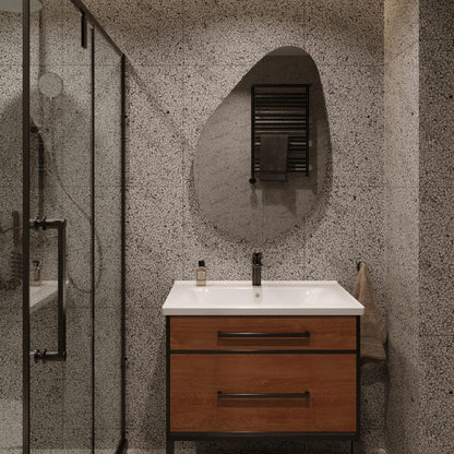 Modern Irregular Wall Mirror – Frameless Organic Shape Bathroom Mirror, Handmade Custom Wavy Vanity Mirror for Bedroom or Entryway