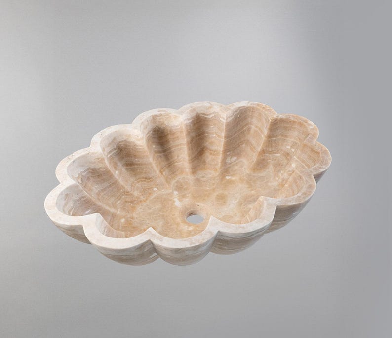 Marble Vessel Sink – Luxury Natural Stone Bathroom Basin (42x55x14 cm)