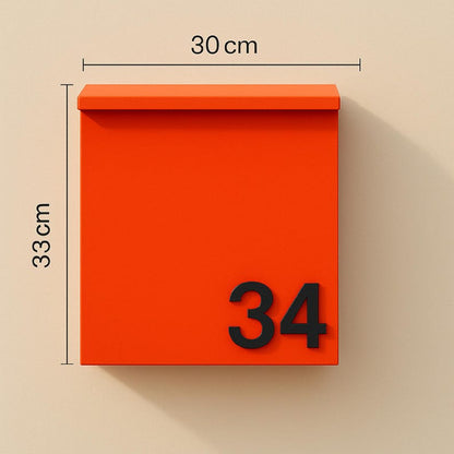 Modern Wall-Mount Mailbox with House Numbers – Minimal Exterior Address Box for Curb Appeal