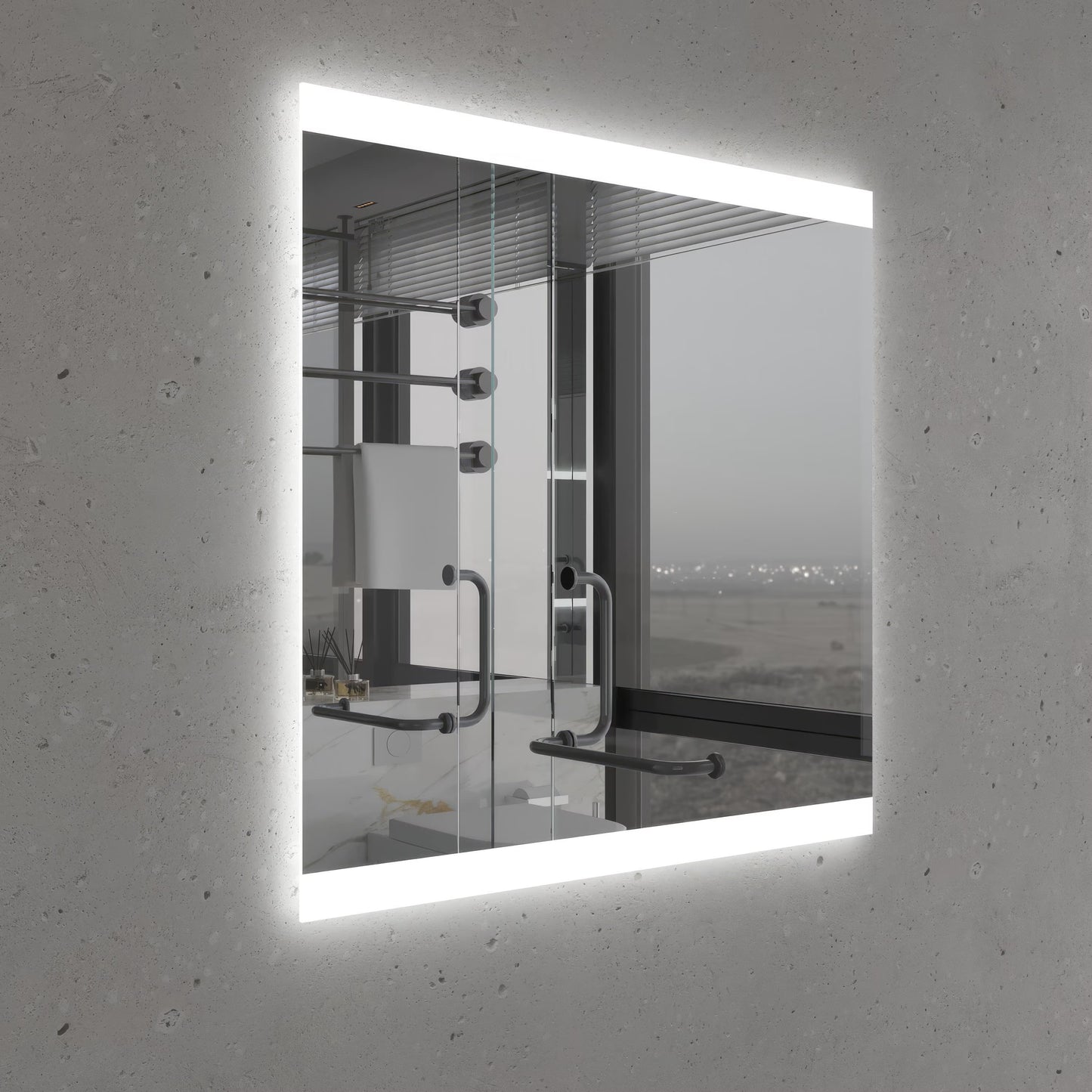 LED Bathroom Mirror – Frameless Lighted Vanity Mirror, Modern Backlit Wall Mirror with Warm & Cool LED Light