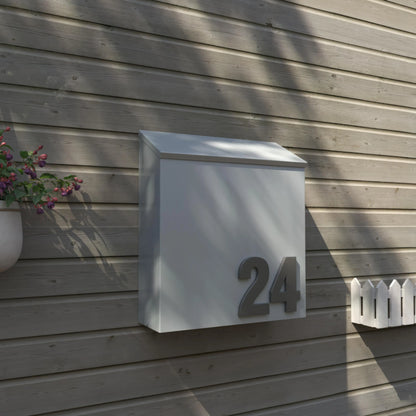 Modern Wall-Mount Mailbox with House Numbers – Minimal Exterior Address Box for Curb Appeal