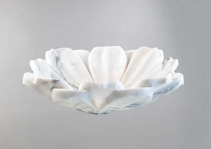 Luxury Marble Vessel Sink – Hand-Carved White Natural Stone Basin for Bathroom Vanity, One-of-a-Kind Designer Wash Bowl