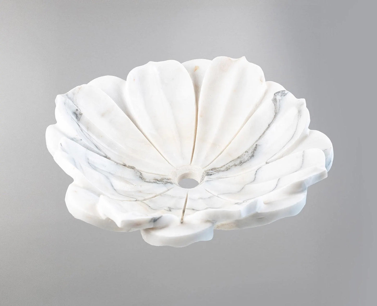 Luxury Marble Vessel Sink – Hand-Carved White Natural Stone Basin for Bathroom Vanity, One-of-a-Kind Designer Wash Bowl