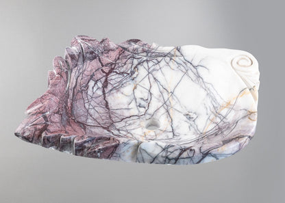 Luxury Natural Stone Bathroom Basin (40x55x14 cm), Handcrafted Purple Veined Vanity Sink