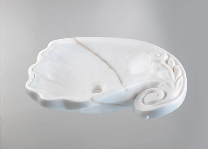 Luxury Marble Vanity – Hand-Carved Natural Stone Bathroom Basin with Floral Detail 23.6"x15.7"x5.9" (60x40x15 cm)