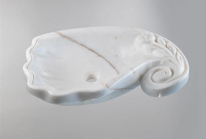 Luxury Marble Vanity – Hand-Carved Natural Stone Bathroom Basin with Floral Detail 23.6"x15.7"x5.9" (60x40x15 cm)