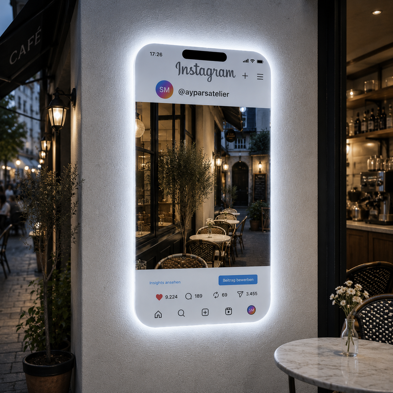 Custom Social Media Mirror, LED Selfie Mirror, Personalized Business Photo Op Mirror