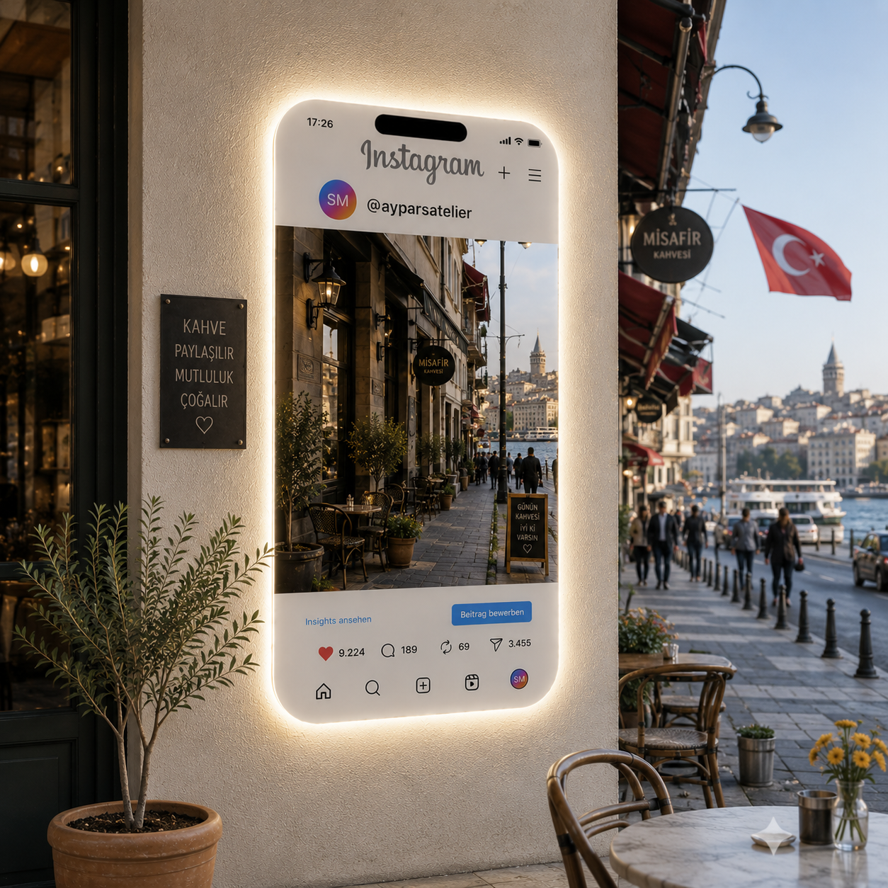 Custom Social Media Mirror, LED Selfie Mirror, Personalized Business Photo Op Mirror