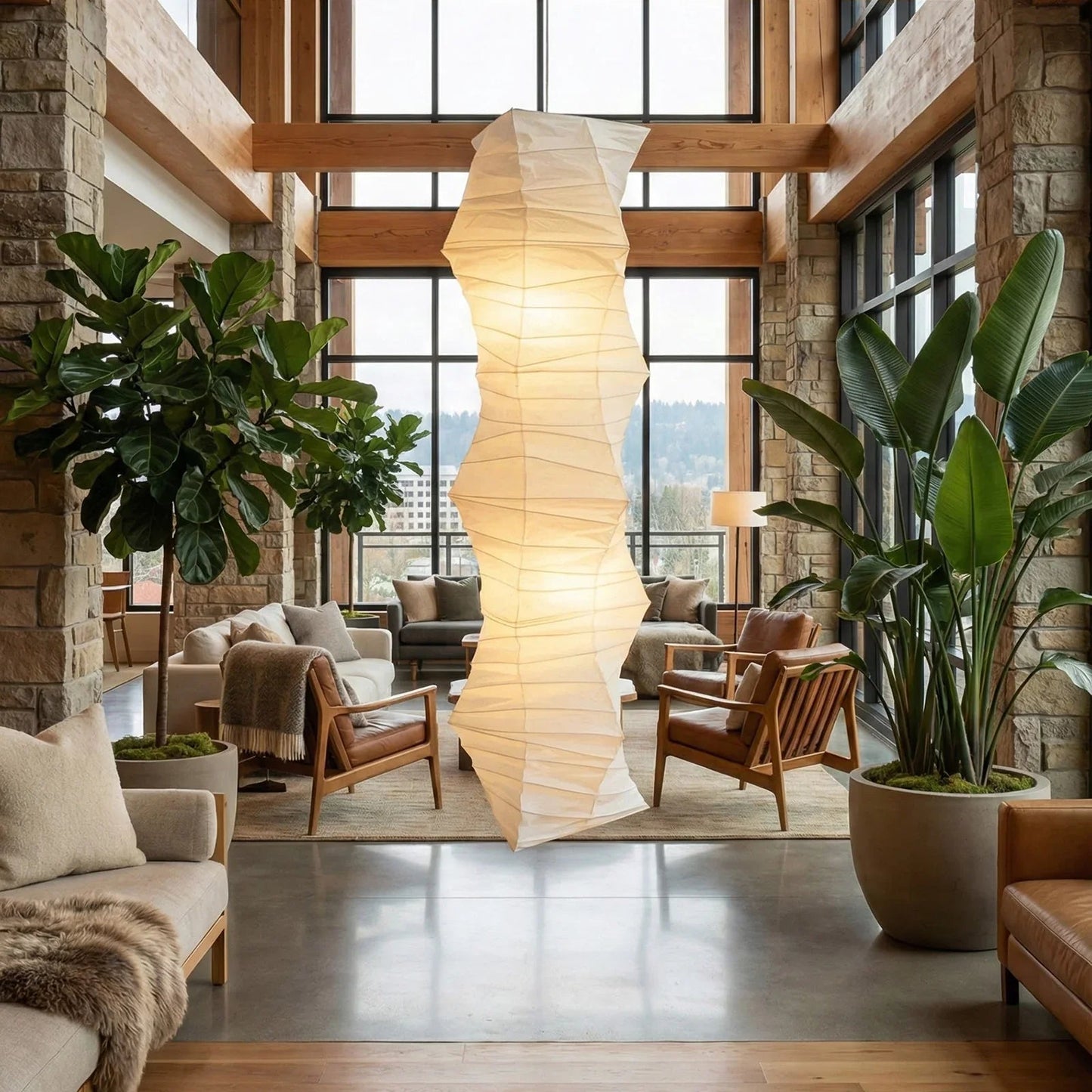 Akari Irregularly Twisted 33N Pendant Light