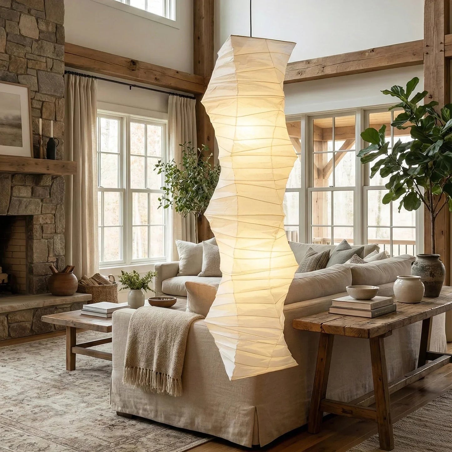 Akari Irregularly Twisted 33N Pendant Light