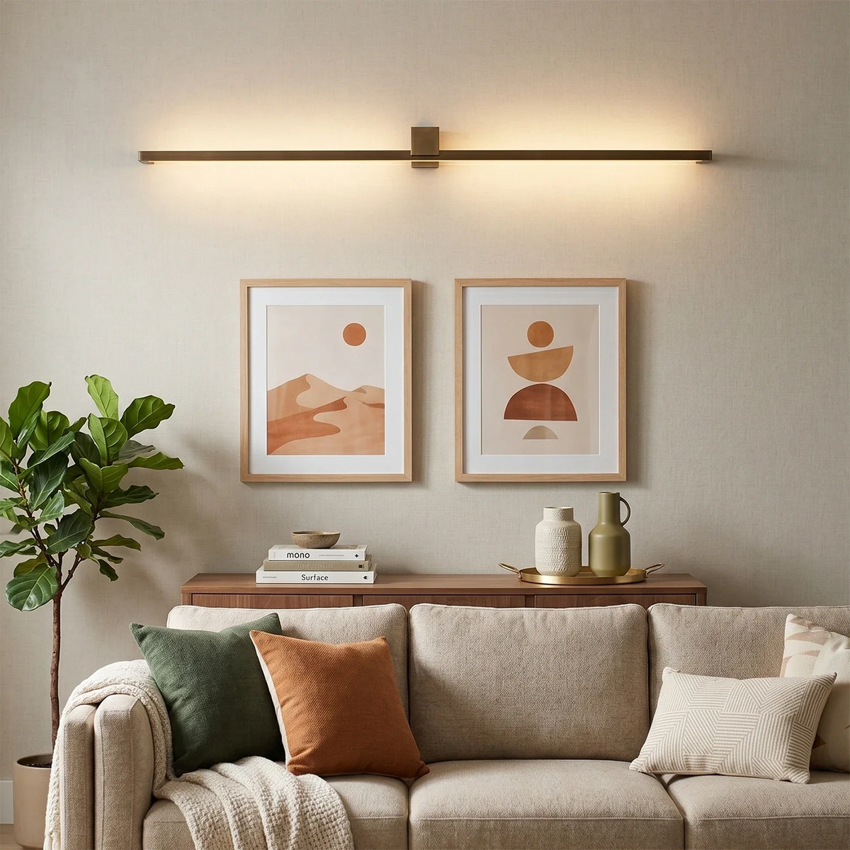 Kivana Brass Linear LED Wall Sconce