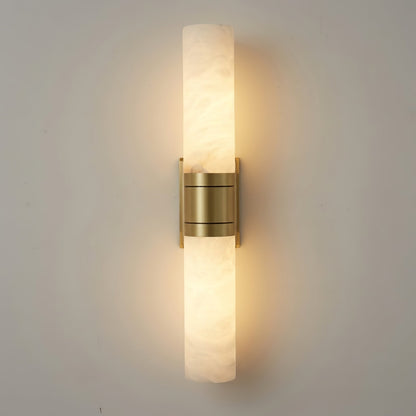 Linear Alabaster Dual Cylinder Light