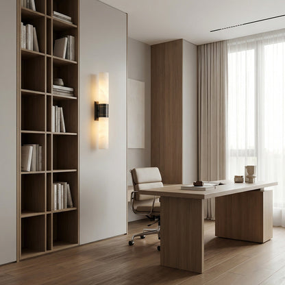 Linear Alabaster Dual Cylinder Light