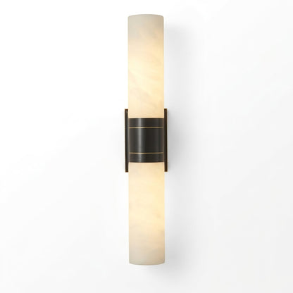 Linear Alabaster Dual Cylinder Light