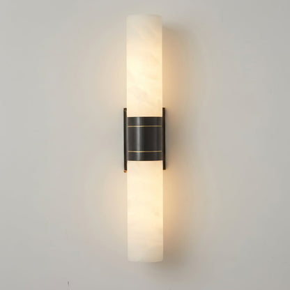 Linear Alabaster Dual Cylinder Light