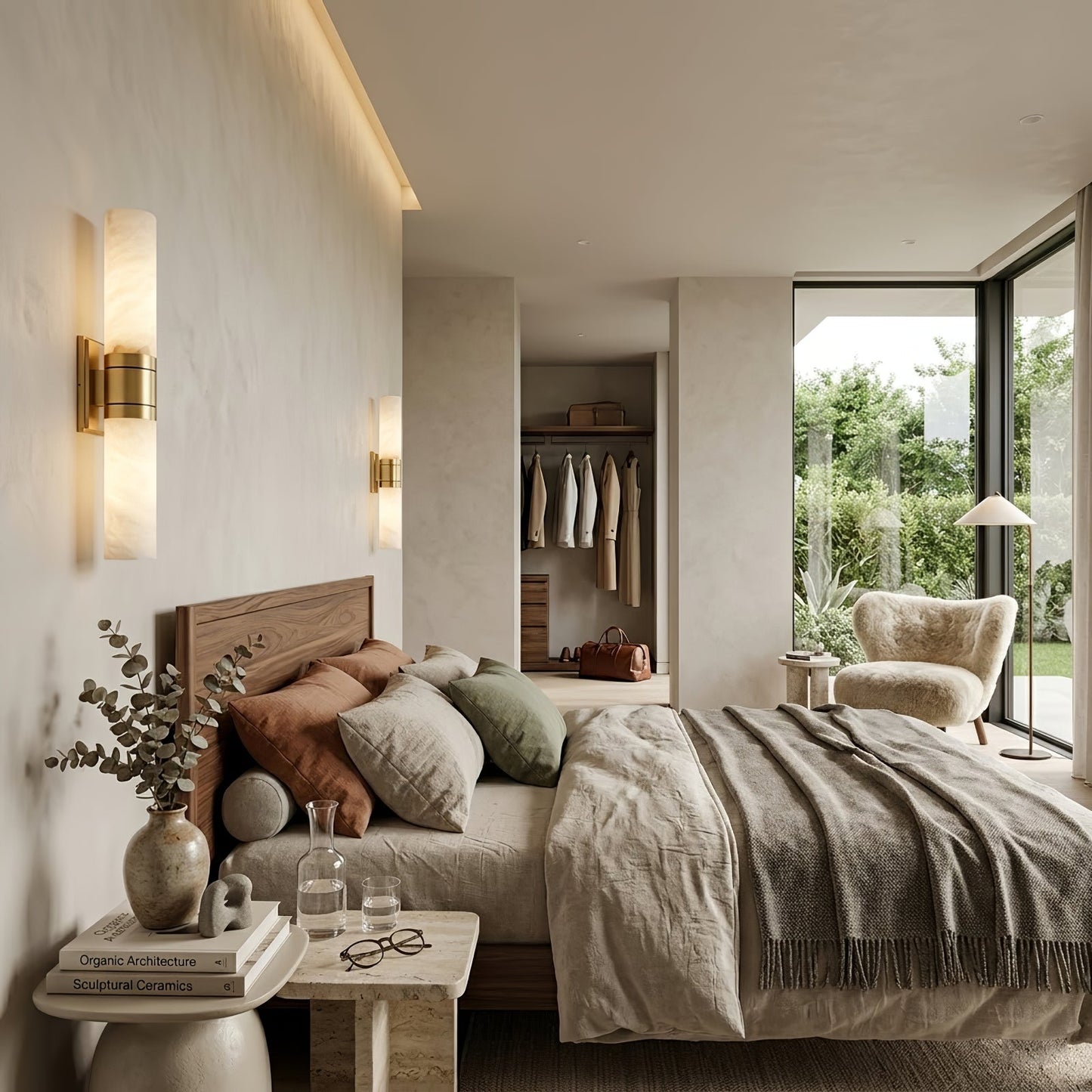 Linear Alabaster Dual Cylinder Light