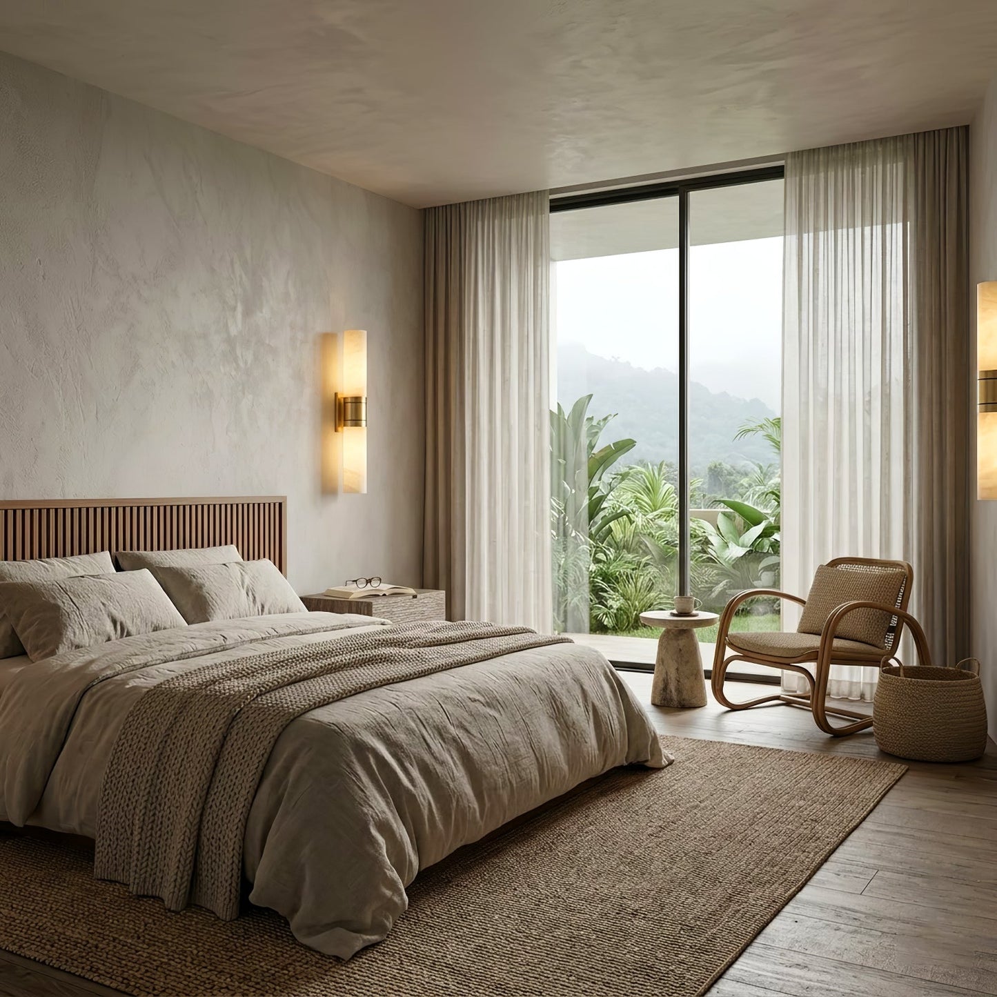 Linear Alabaster Dual Cylinder Light