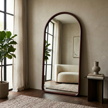 Arched Full Length Mirror – Natural Beech Wood Frame, Modern Elegance Home Decor
