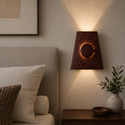 Wooden LED Wall Sconce, Modern Wood Wall Light, Handmade Wall Lamp, Minimalist Bathroom Bedroom Hallway Lighting