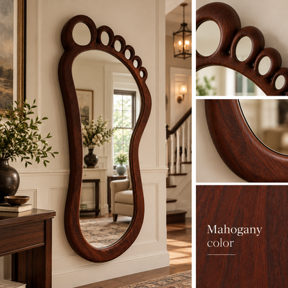 Footprint Wall Mirror, Solid Linden Wood Frame, Full Length Mirror