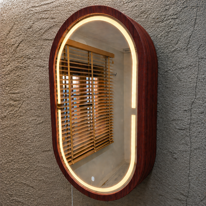 Beech LED Mirror Cabinet USA | Bathroom Medicine Cabinet & Makeup Vanity Storage | Wall Mount Mirror