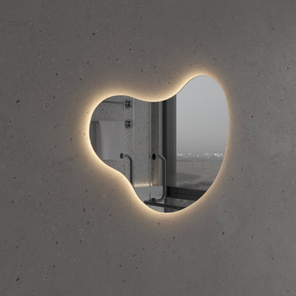 LED Bathroom Mirror Irregular Shape – Modern Asymmetrical Backlit Wall Mirror