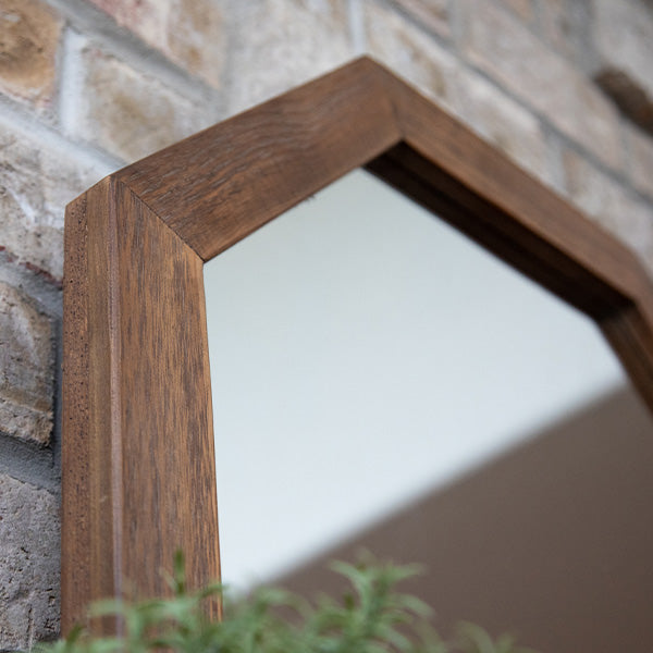 Octagon Wood Frame Mirror - Rustic Farmhouse Decor