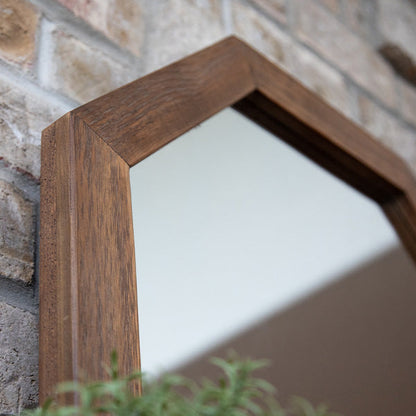 Octagon Wood Frame Mirror - Rustic Farmhouse Decor
