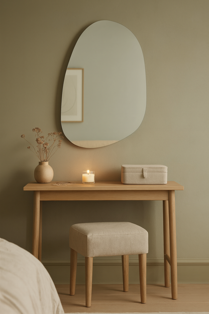 Modern Irregular Wall Mirror – Frameless Asymmetrical Mirror for Living Room or Bathroom